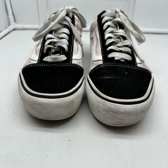 Vans Shoes Womens 8 Platform Check Lace Low Pink White Black Skate Sneaker - Picture 4 of 8